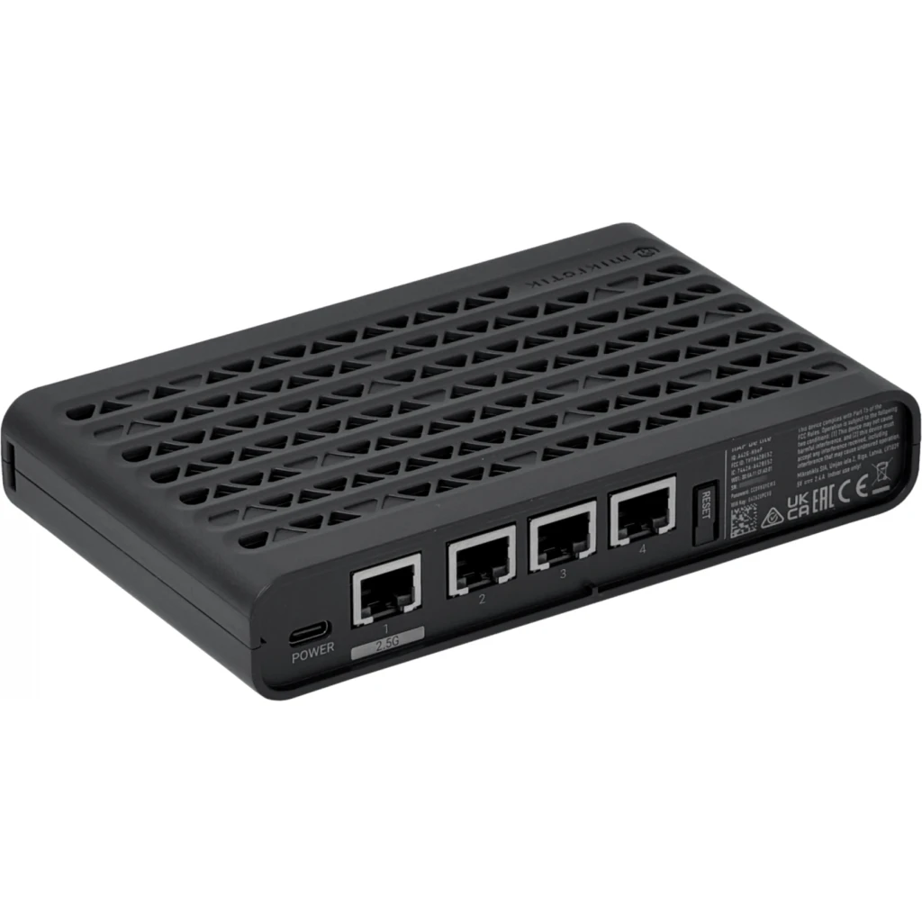 Imagen 5 de MIKROTIK WiFi7 1-2.5G 3-1000 2-950MHz 2,4/5GHz Router AP USB-C inc-5V