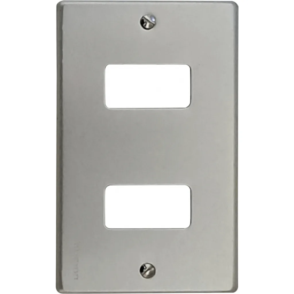 BTICINO Placa 2 Puestos Modulos Aluminio c/Tornillos