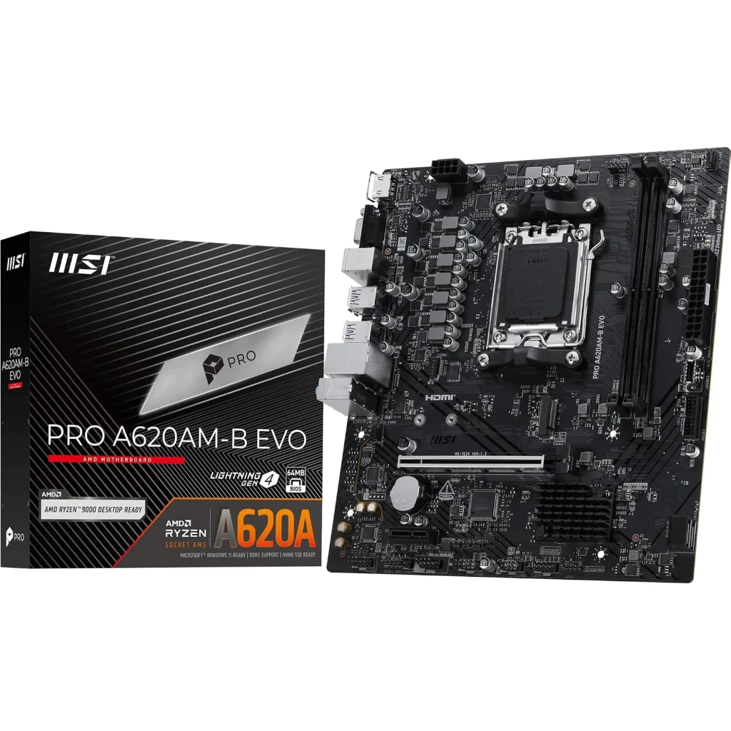 Tarjeta Madre MSI PRO A620AM-B EVO Socket AM5 2*DDR5 HDMI 2.5Gbe LAN mATX