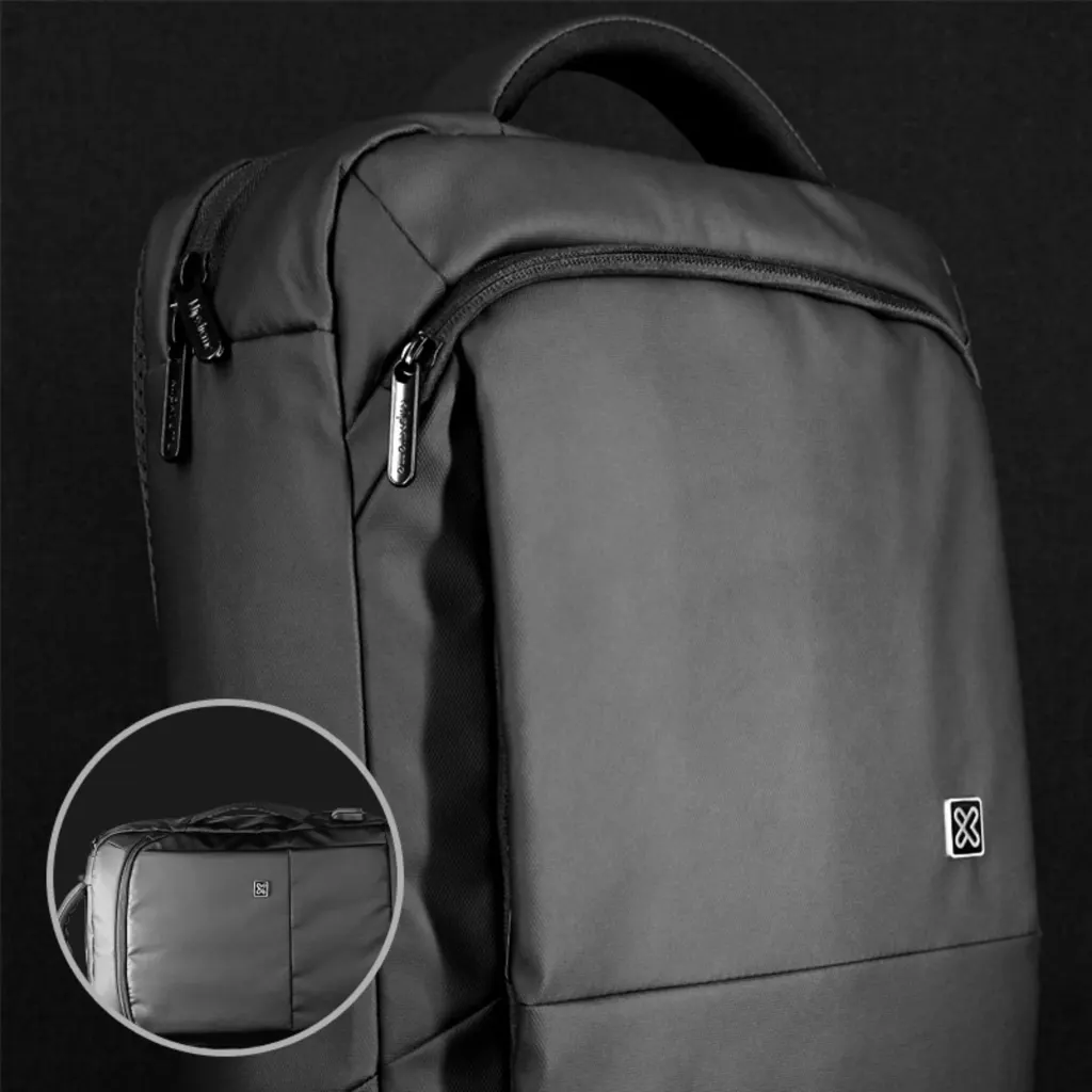 Imagen 7 de Klip Xtreme - Notebook carrying backpack - 15.6" - Polyester - Black - 2 in 1 Backpack & NB Case