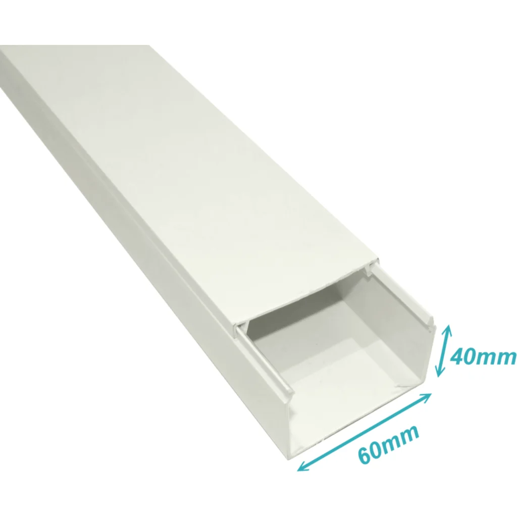Imagen 1 de LINKCHIP Canaleta PVC 60x40mm 2mt Blanca 1,45mm sin-Separadr CC-6040-W
