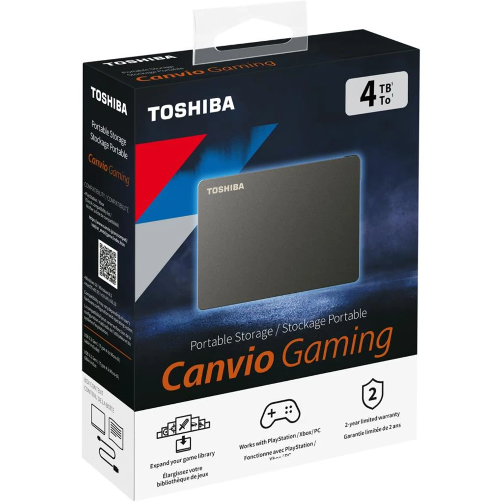 Imagen 1 de Disco Duro Externo Gamer Toshiba Canvio 4TB 2.5" USB 3.2 G1 Lec5000MBs Esc480MBs