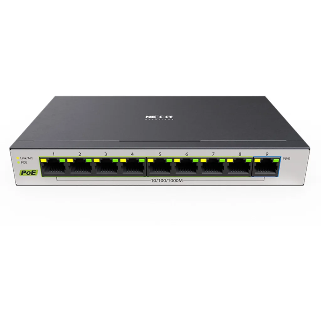 Switch Gigabit Nexxt Vertex V900P 9 Puertos PoE+, Escritorio, 120W 10/100/1000Mb
