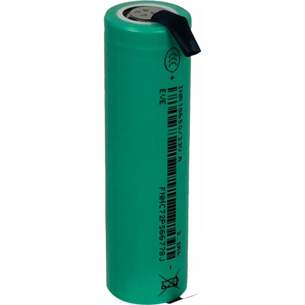 18x65mm 1-Pila Soldable 3,7V 3200mAh Litio Recargable Bateria 11,84Wh