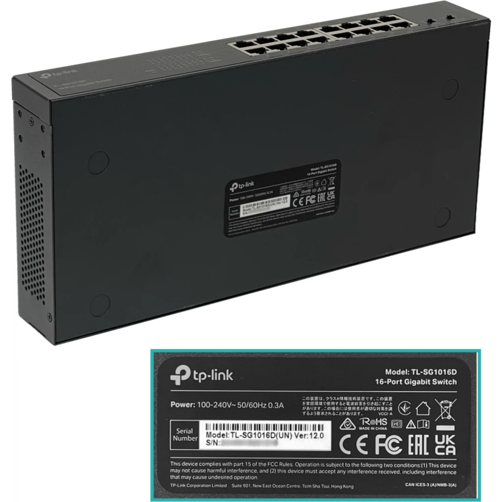 Switch 16 puertos 10/100/1000 Mbps no administrable TL-SG1016D