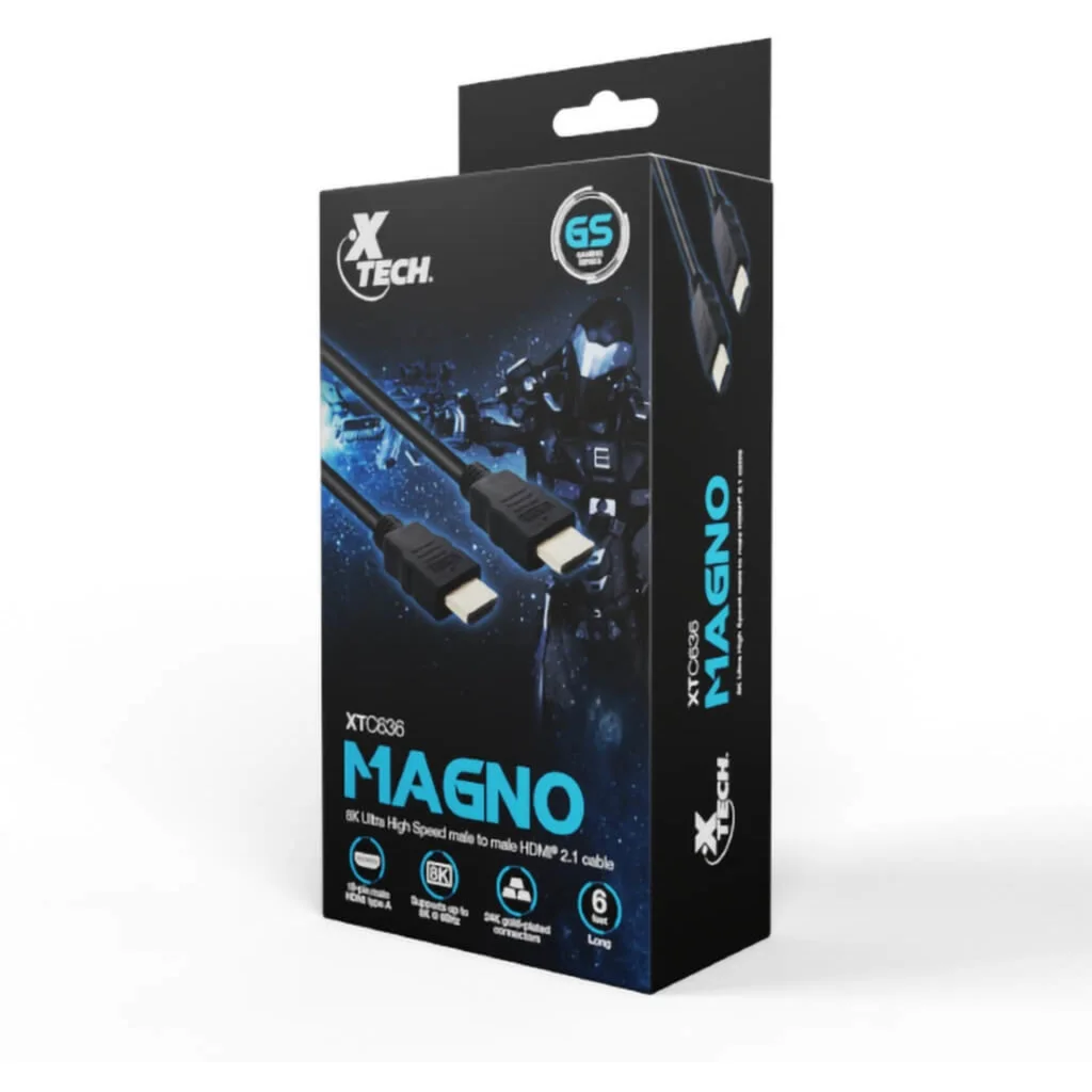 Imagen 5 de Cable HDMI v2.1 M/M Glisser 8K 60Hz 1.8mts 6ft Negro - XTech XTC-636
