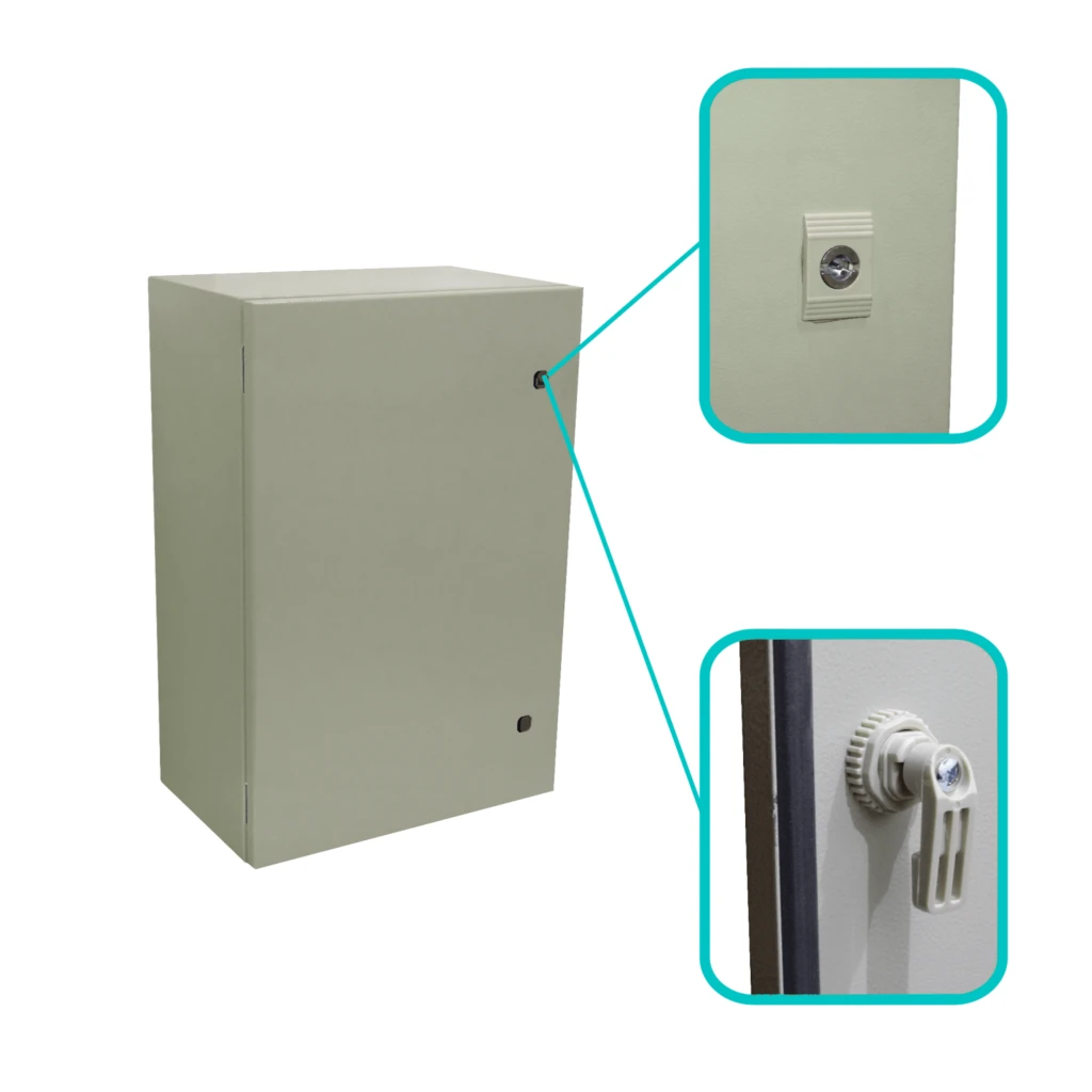 Imagen 6 de Caja Metalica TIBOX ST4-625 600x400x250mm 2-chapa-sin/Llave IP66 C/Placa Beige