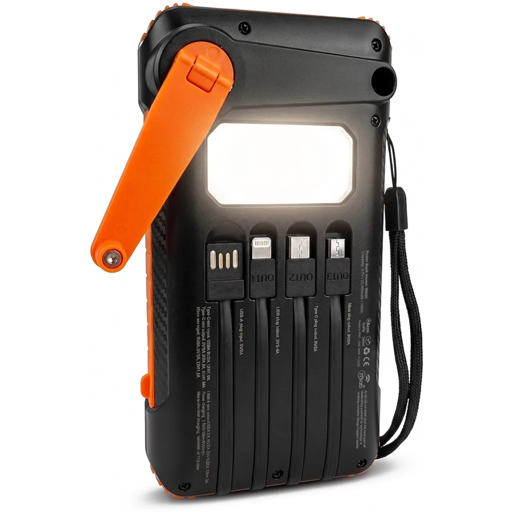 Imagen 2 de MLAB POWERBANK RAPIDO SOLAR Y DINAMO 20.000mAh / 22.5W CARGADOR PORTATIL SUN DIN