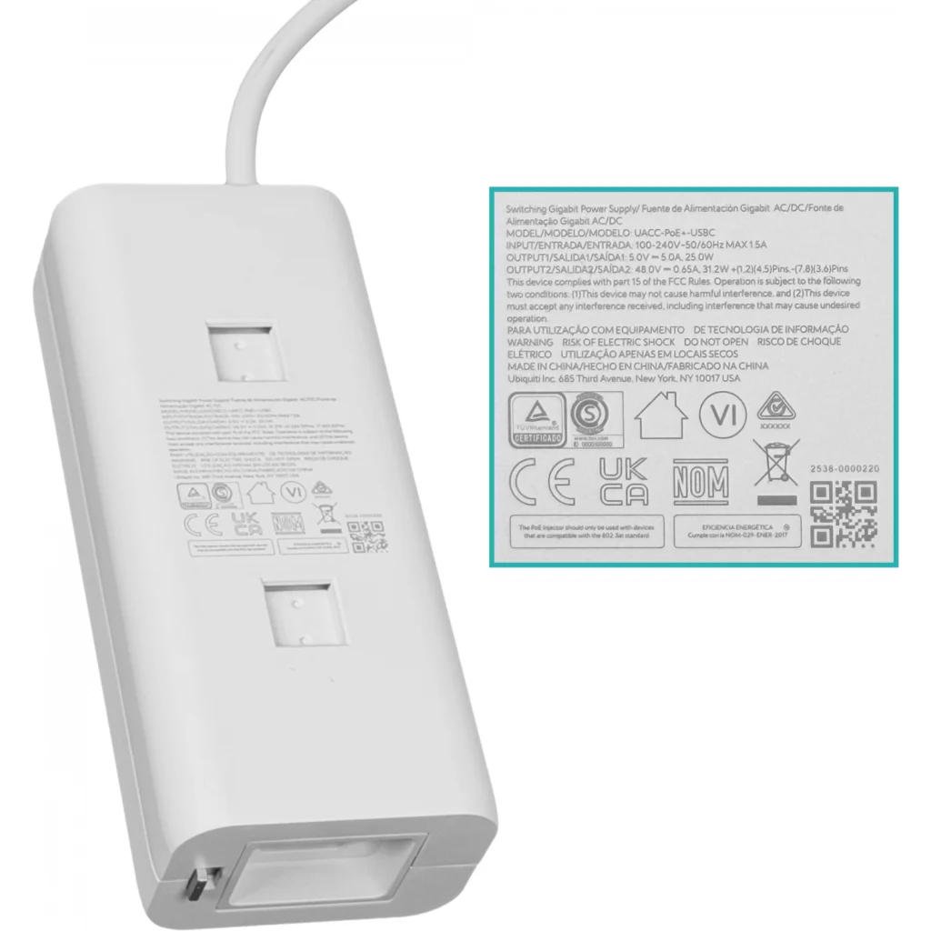 Imagen 3 de UI Adaptador PoE+ con USB-C 30W + Puerto 10GbE p/UniFi Cloud Gateways
