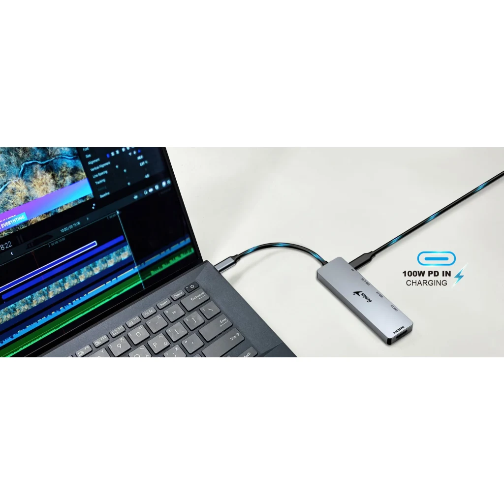 Imagen 7 de GENIUS HUB 5 in 1 PLUG TYPE-C to JACK HDMI, PD, USB 3.0-UH-500-GR