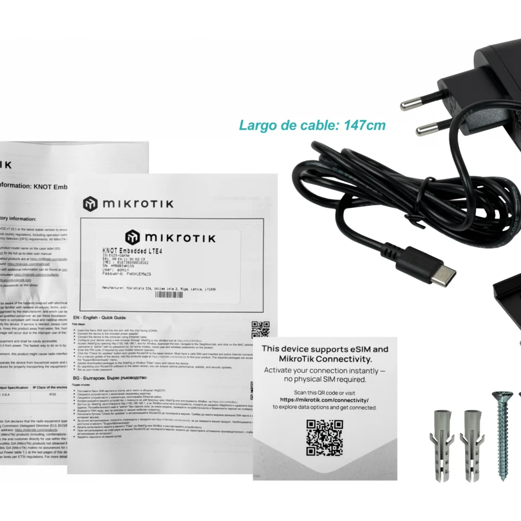 Imagen 3 de MIKROTIK CAT4-LTE/4G BT5 GPS 1-1000-Poe USB-C RielDin SIM/eSIM Global