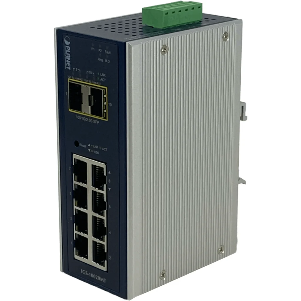 Imagen 2 de Switch Industrial Planet 8-1000 2-SFP ADMIN RIEL-DIN 12-48VDC