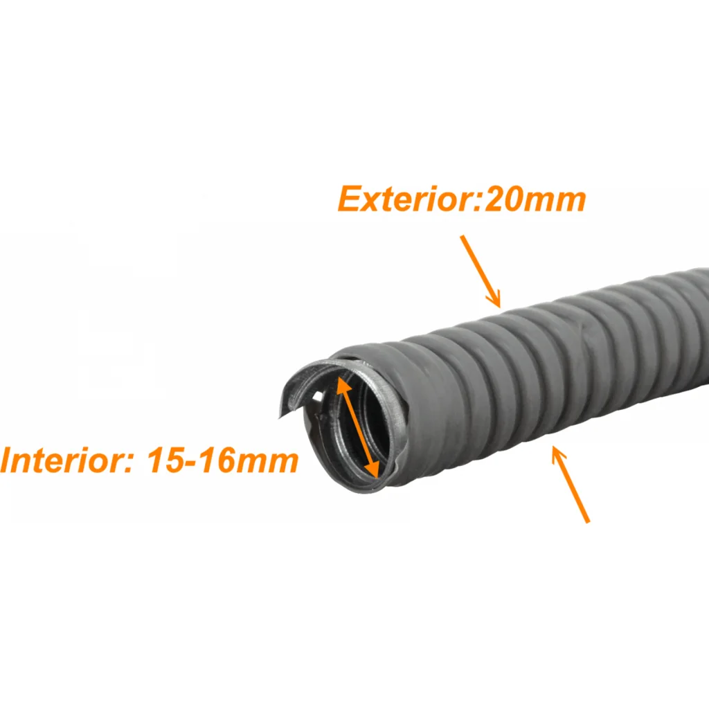 20mm Rollo-50mts Conduit Flexible Metalico Cubierto-PVC 1/2-Pulg PCFC