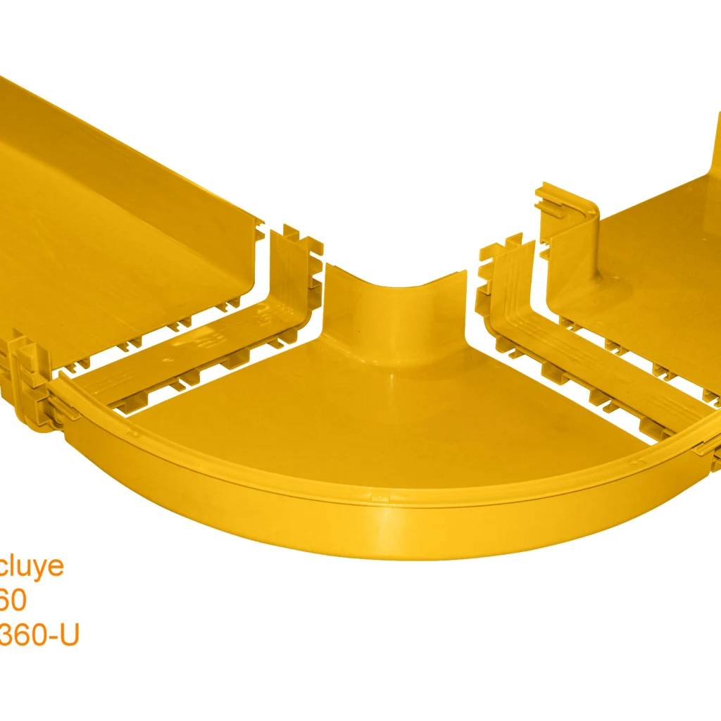 Imagen 3 de 360x100mm Angulo 90o Plano Amarilla PC+ABS LSZH Macho