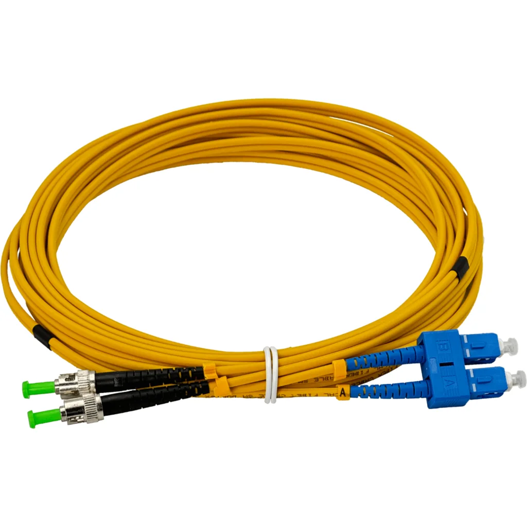 5mt SC/UPC-ST/APC MonoModo SM Duplex Jumper Cable Fibra 3.0mm 9/125um