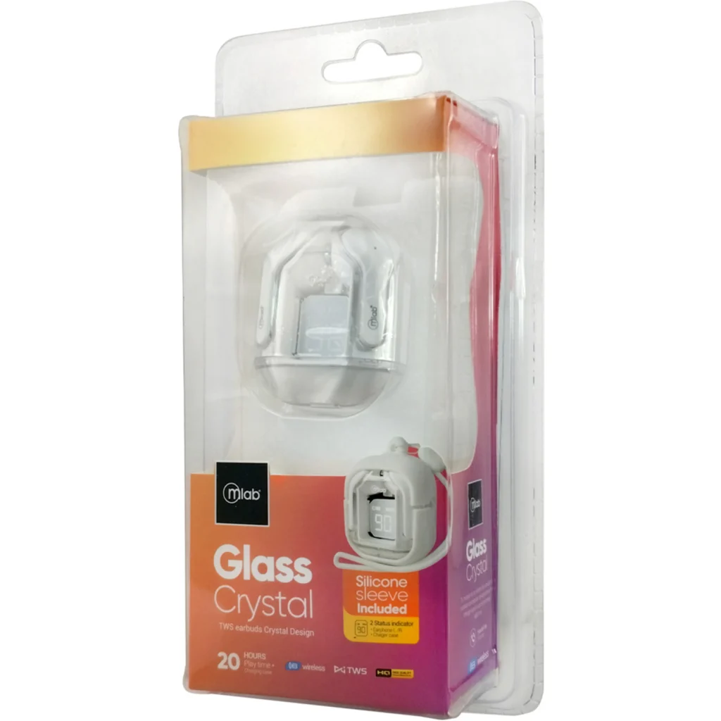 Imagen 3 de MLAB AUDIFONO TWS GLASS CRYSTAL + SILICON CASE WHITE