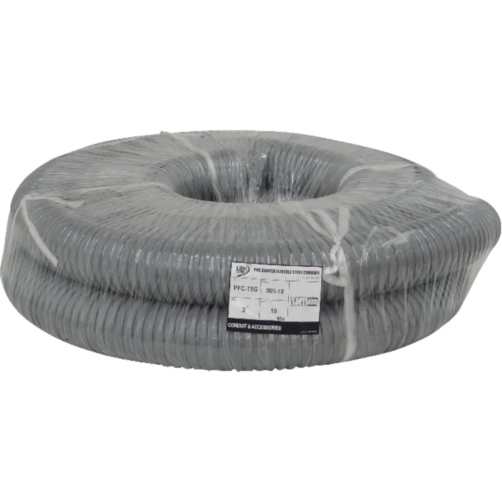 Imagen 1 de 3-Pulg Rollo-10mts Conduit Flexible Metalico Cubierto-PVC 86mm