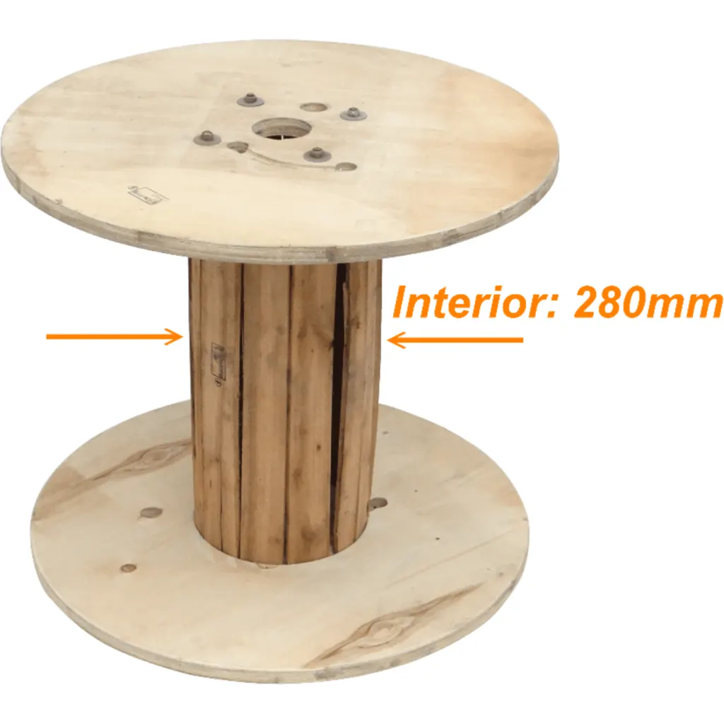 Diametro-80cm Ancho-70cm Carrete Vacio Madera p/Cable de Fibra Optica