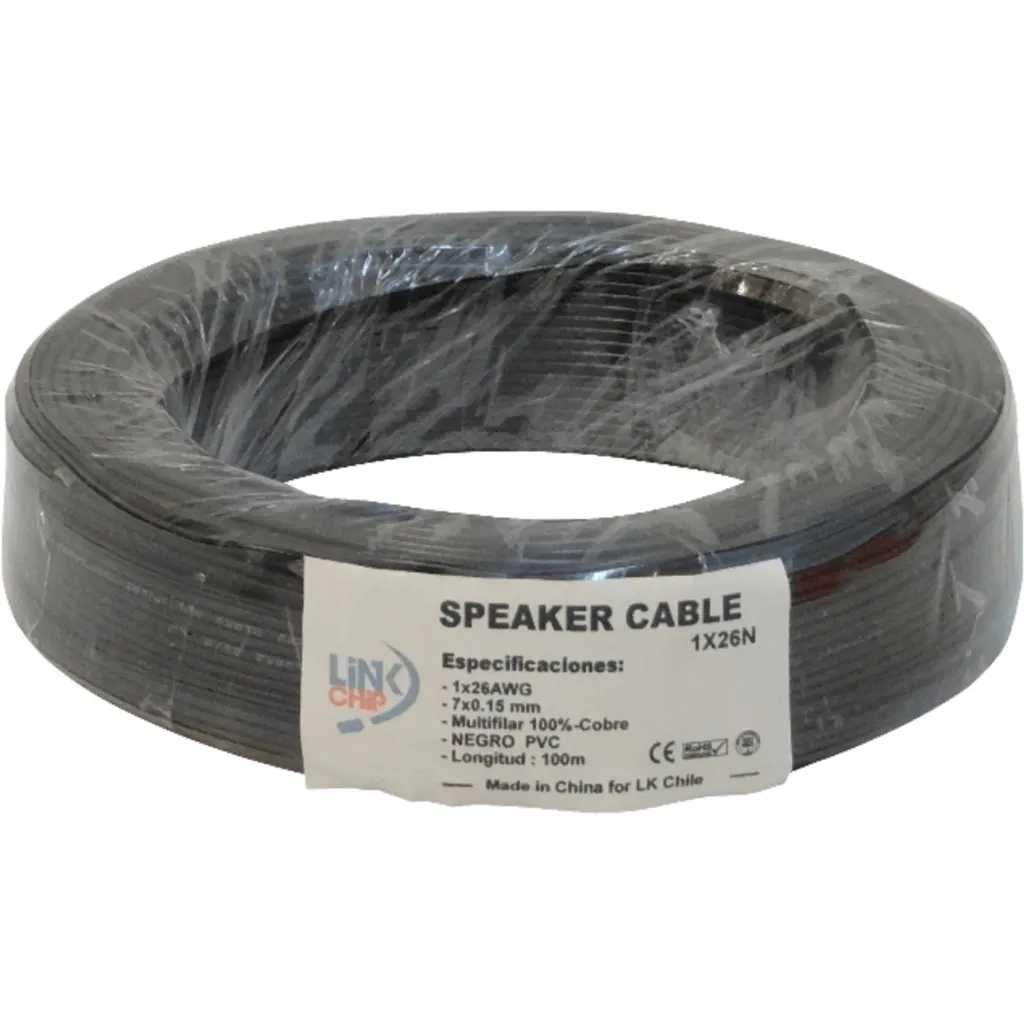 Imagen 1 de Negro 1x26awg Cobre 0,13mm2 100mt Cable Conductor Aislado PVC 7x0,15mm