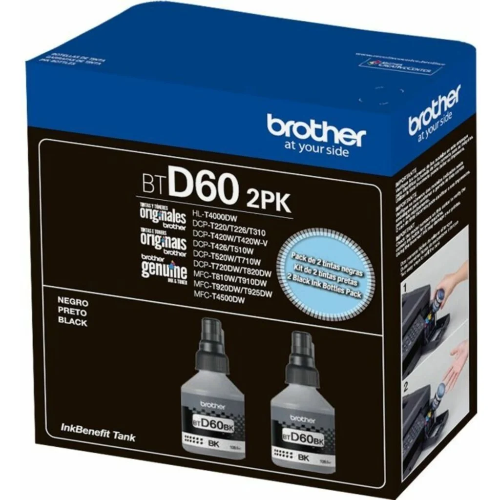 Imagen 0 de Brother PACK Botellas negras BTD60BKx2