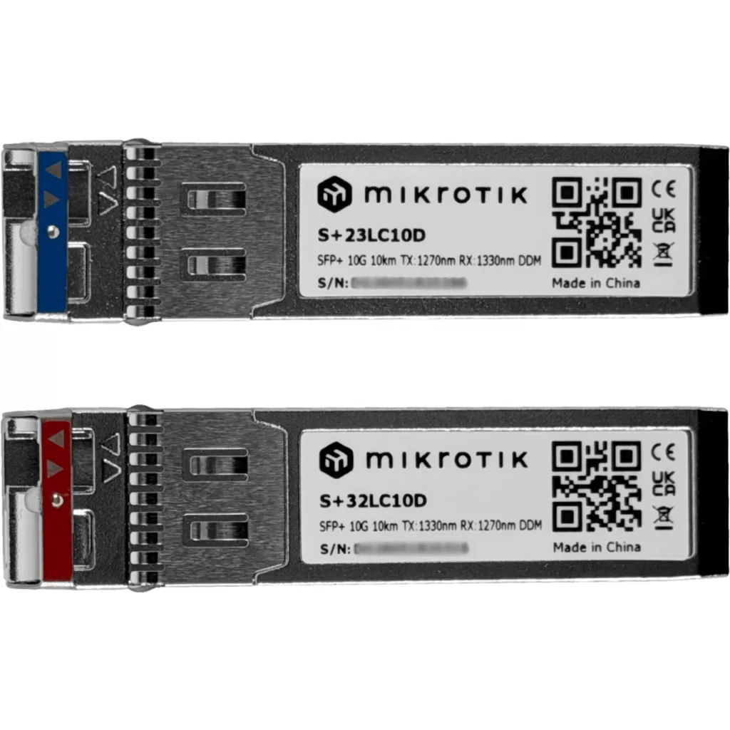 MIKROTIK 10G 1-LC 10km Pareja SFP WDM Bidireccional 1270nm/1330nm DDM