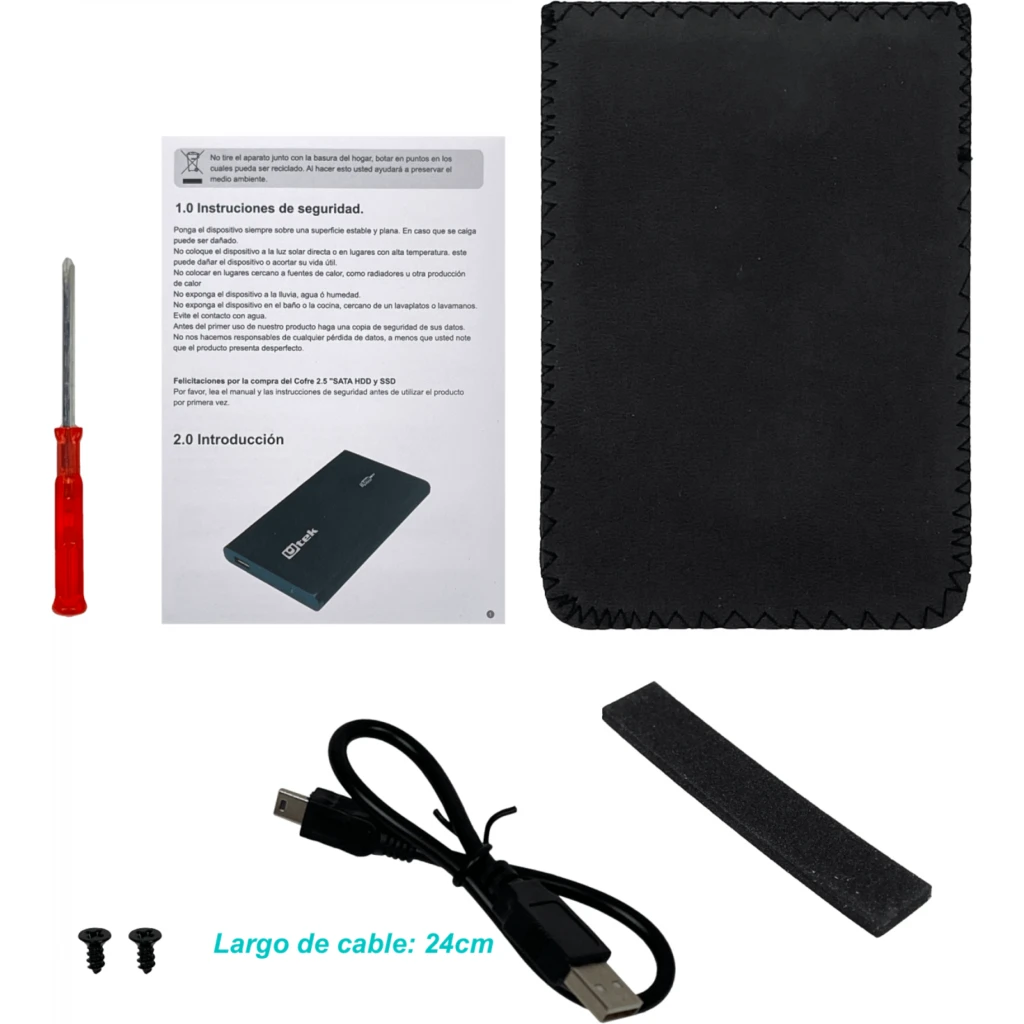 Imagen 4 de Cofre 2,5pulg SATA-USB2.0 solo-USB inc-Cable-AM UT-HDD020BL