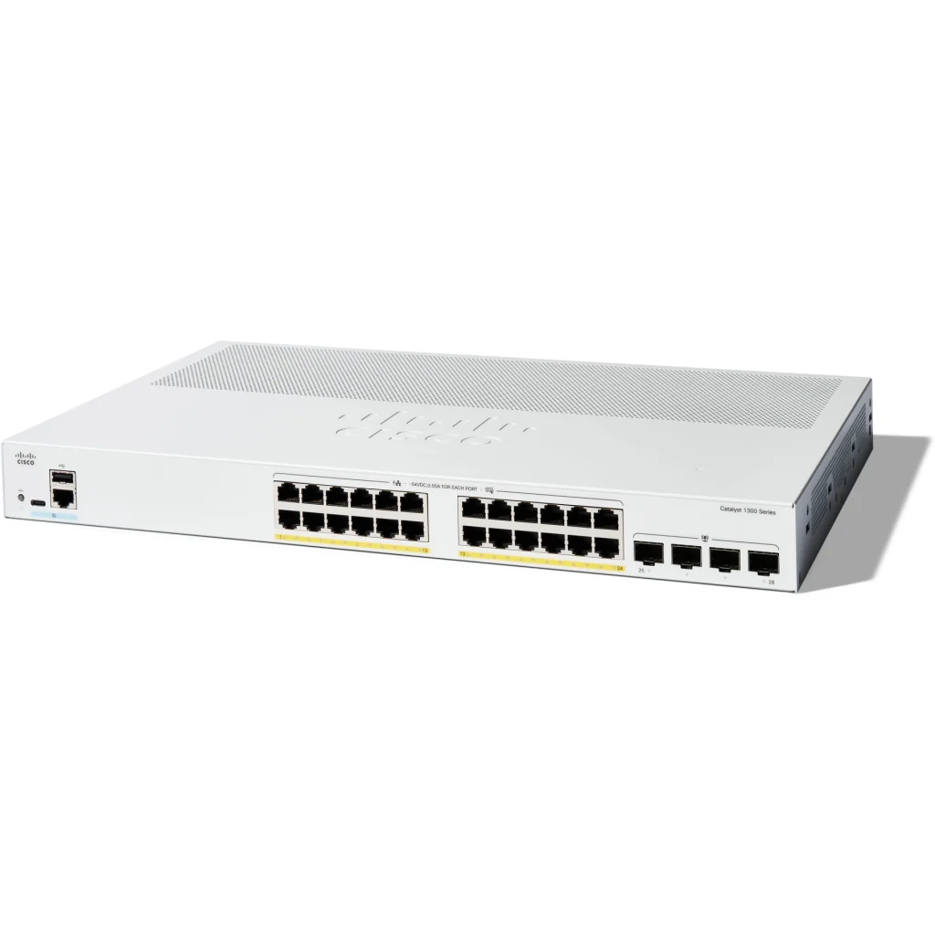 Switch Cisco Catalyst C1300-24P-4G, 24 Puertos GE, PoE, 4x1G SFP