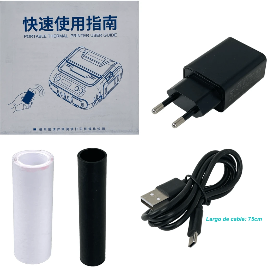 Imagen 1 de Impresora Portatil Termica Bluetooth USB-C 80mm inc-5V/1A