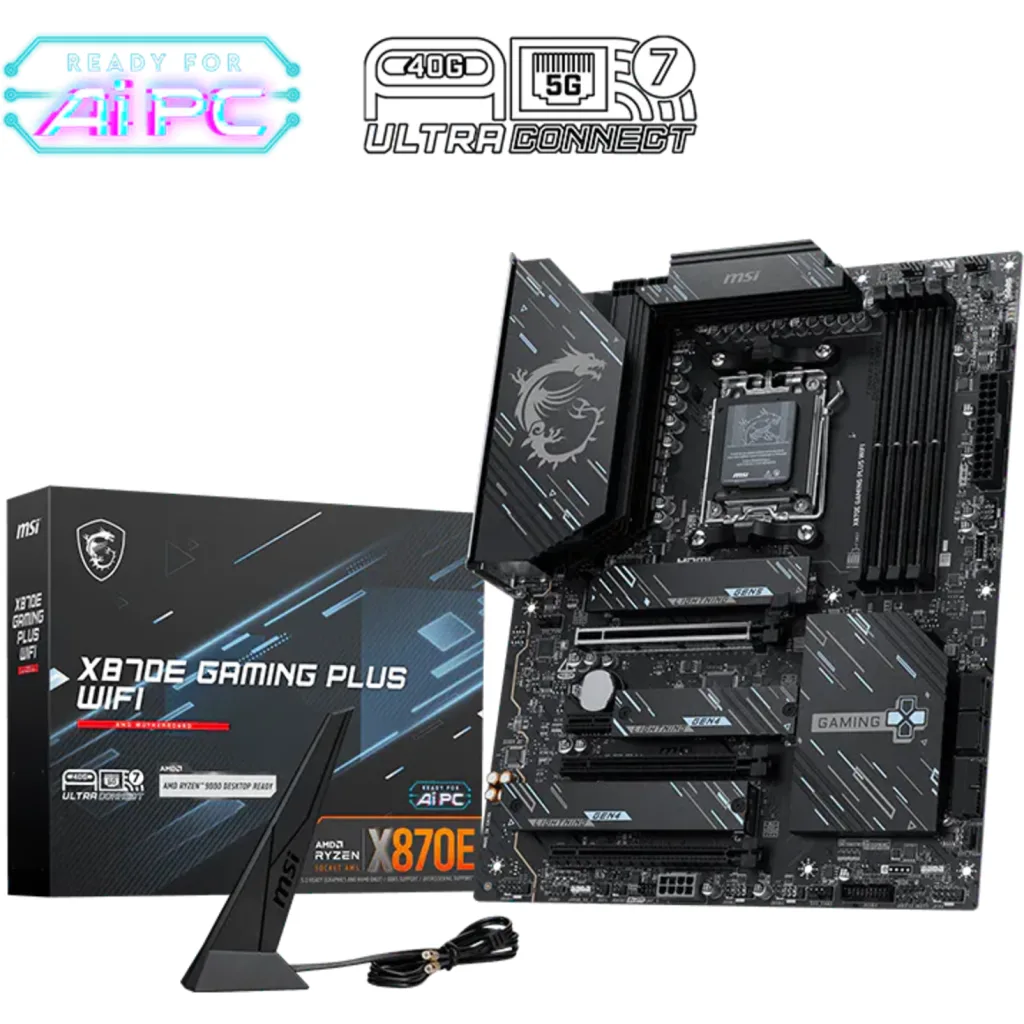 Tarjeta Madre MSI X870E GAMING PLUS WIFI AM5 4*DDR5 8126VB 5G LAN WIFI7 ATX