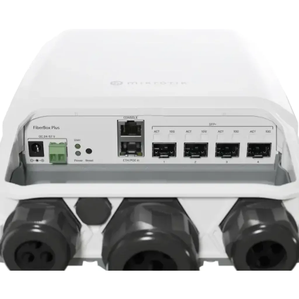 Imagen 1 de MIKROTIK FIBERBOX-PLUS 1-1000 4-SFP+10G L5 inc-48V Switch Ext-IP66