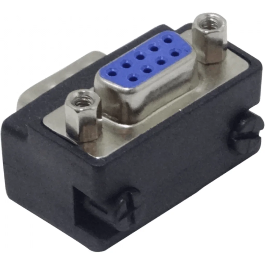 Conector Angular Serial Macho-Hembra DB9 sin-Cable DE-09/HM Vertical-A