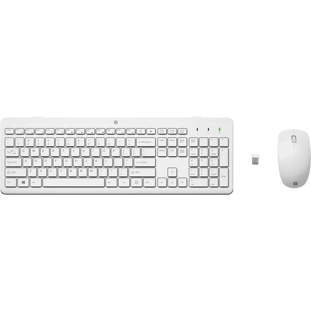 Kit Teclado Mouse Inalámbrico HP 230, RF 2.4GHz (Bateria 2*AAA 1*AA)Color Blanco