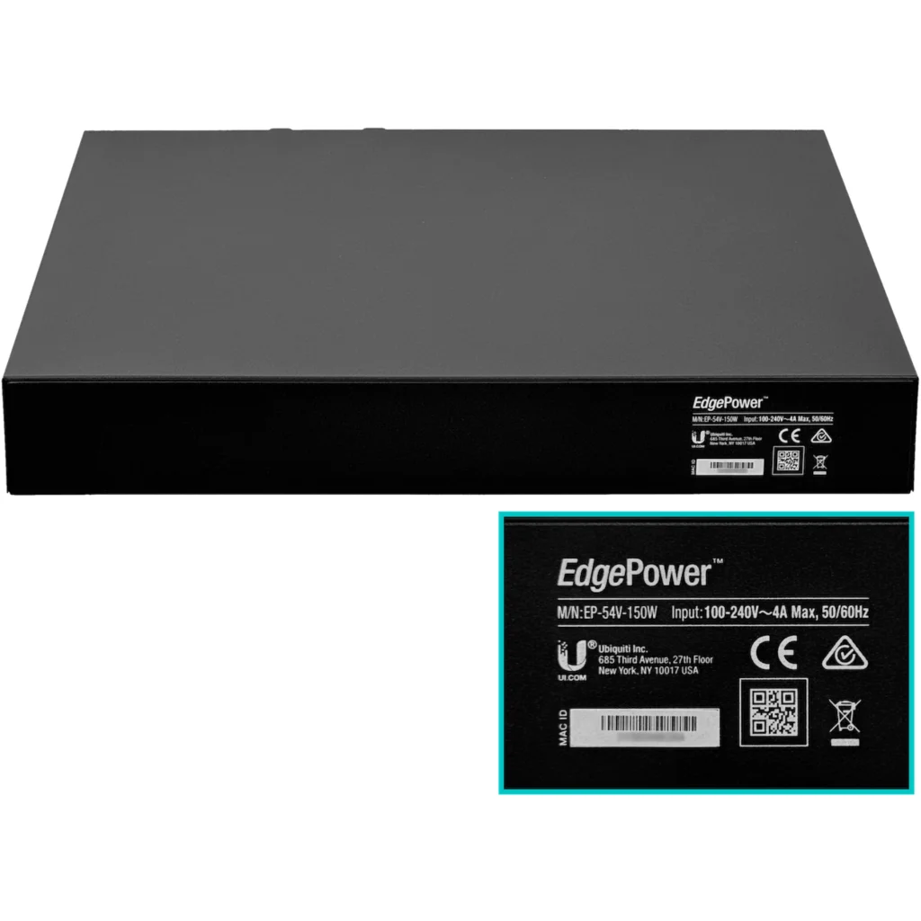 Imagen 6 de UISP EP-54V-150W UBIQUITI 1U-Rack Fuente Poder 54VDC 150W/300W 1-100-LAN EdgePower