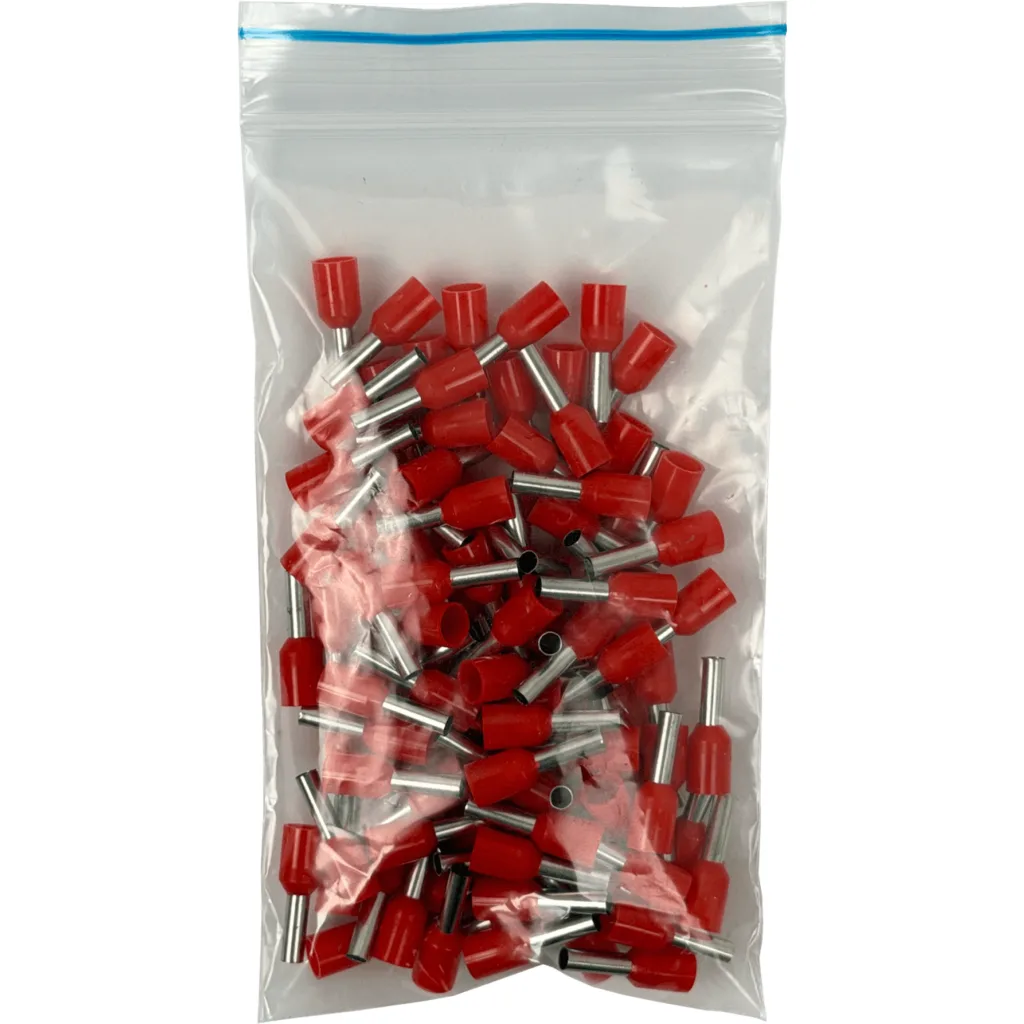 Rojo 2,5mm2 8/15mm 100-unids AWG14 Ferrules Terminal Aislado Crimpeabl