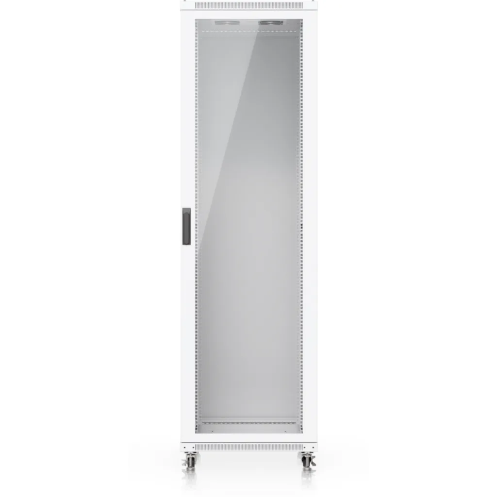 UniFi Gabinete rack 42U piso, ensamblado con ventiladores incorporados, paneles removibles y ruedas con cerradura,