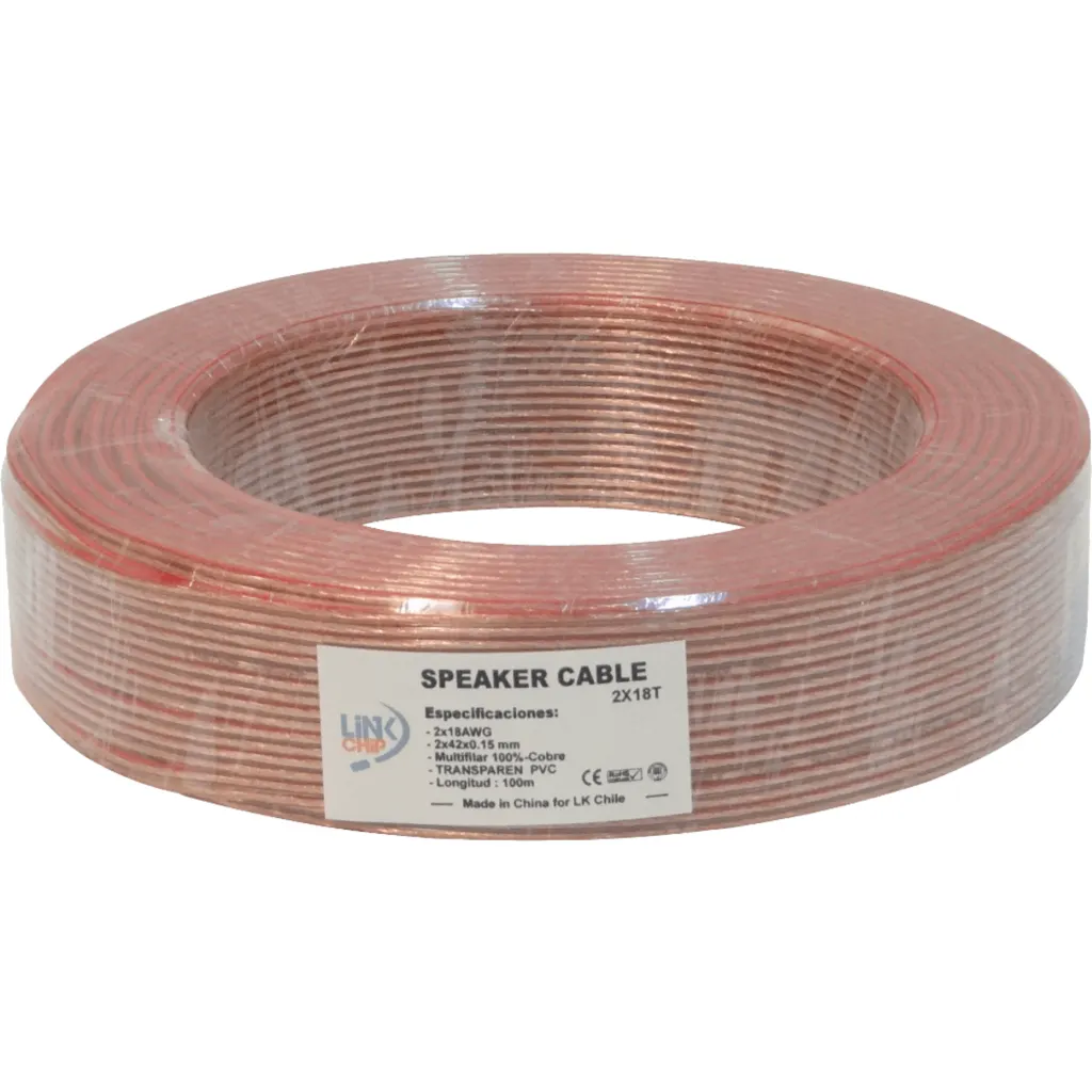 2x18AWG Cobre 2x0,75mm2 100mt Transparen Cable Paralelo Multif 42x0,15