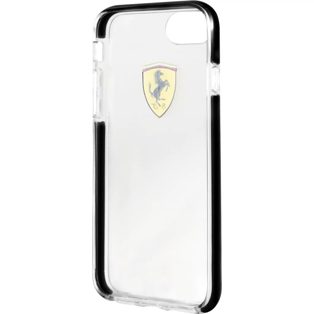 CARCASA FERRARI P/IPHONE 8 TRANSP/NEGRA FEGLHCI8BK
