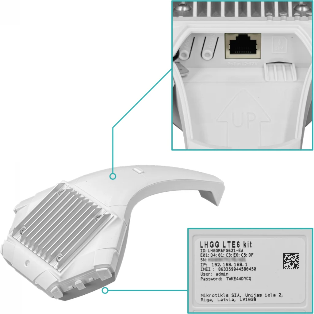 Imagen 8 de MIKROTIK 1-1000 CAT6 17dBi 300/50Mbps 1-Sim 25o L3 inc24V LTE/3G 391mm