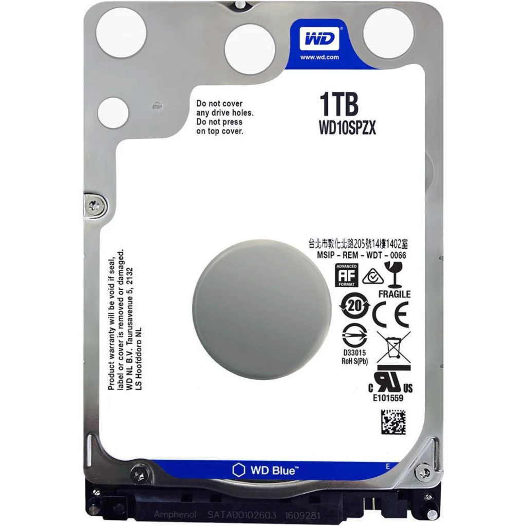 Disco Duro Western Digital Blue 1TB 2.5" 9.5mm 5400RPM SATA III 6GB/S 8MB (Reacondicionado)