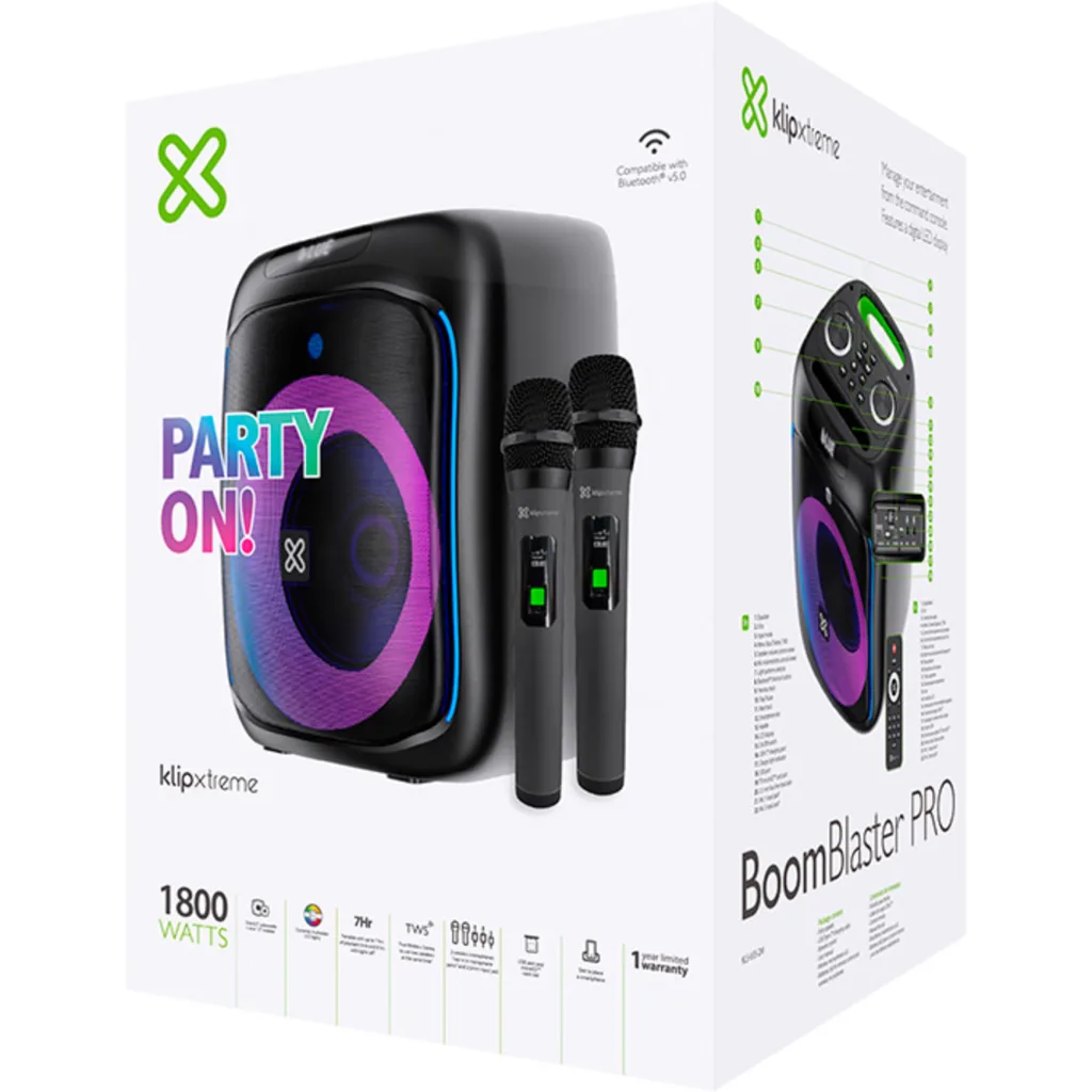 Imagen 15 de Klip Xtreme - Speaker system - Black - KLS-655-2M Two wireless mic