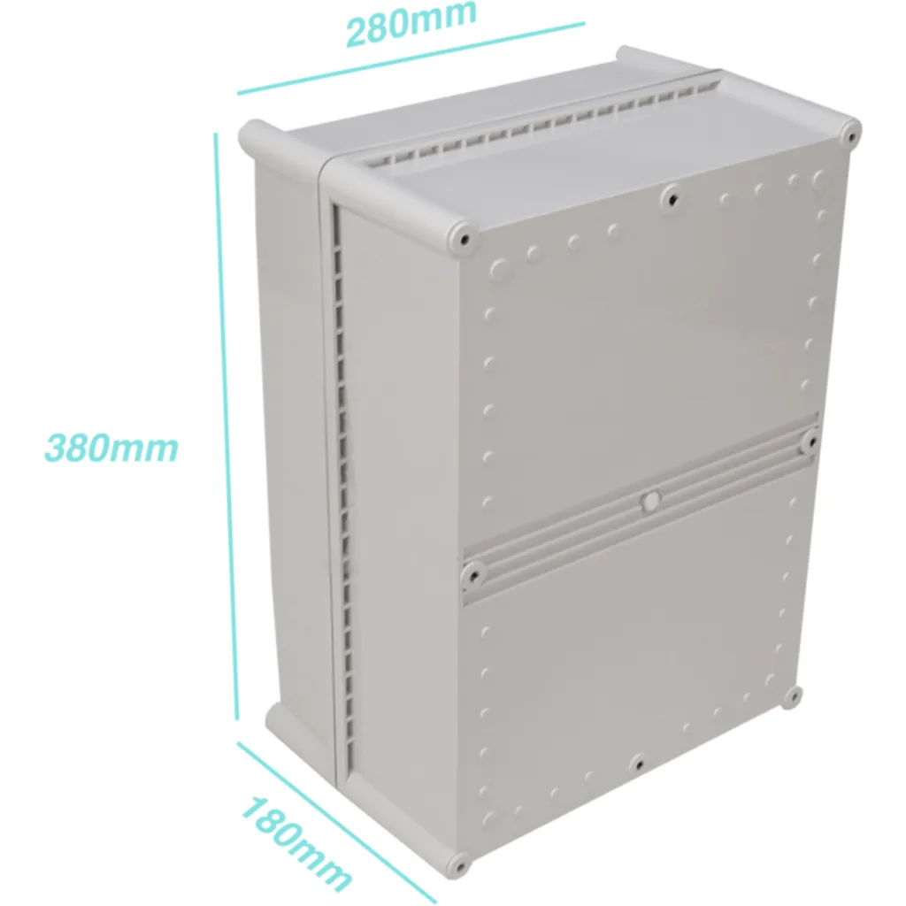 Imagen 3 de 380x280x180mm Tapa-Gris Caja Gris Plastica c/Placa IP66 RoHS
