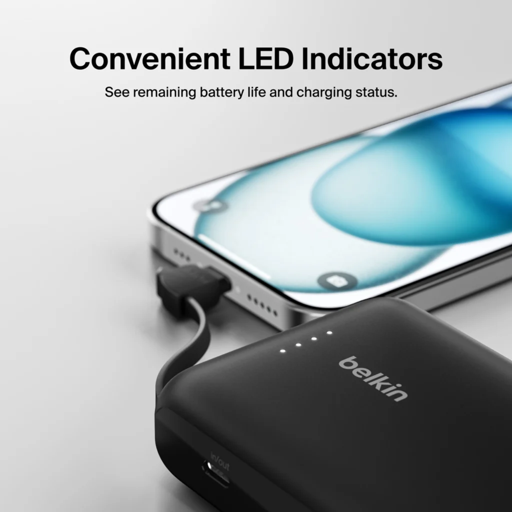 Imagen 6 de Bateria 10.000 mAh 20W PD con cable USB-C Belkin negra