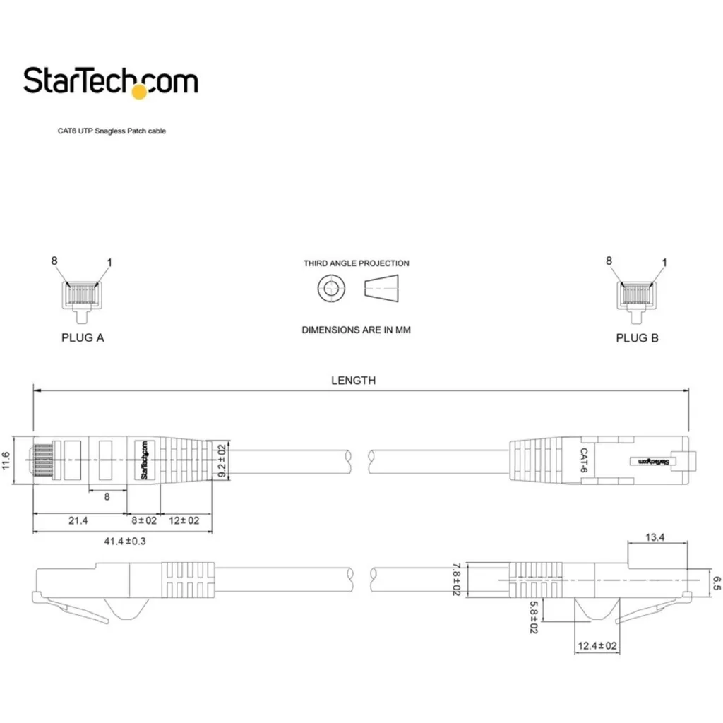 Imagen 3 de Cable de Red StarTech Cat6 UTP Conectores RJ-45 24 AWG 2.1 metros AZUL