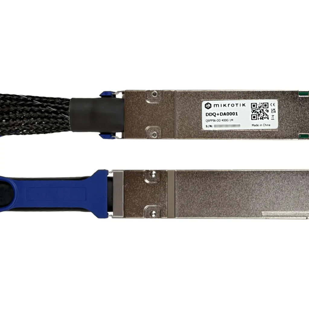 MIKROTIK 1mt QSFP-DD-400G Cable Directo Backbone DAC Cobre 30AWG