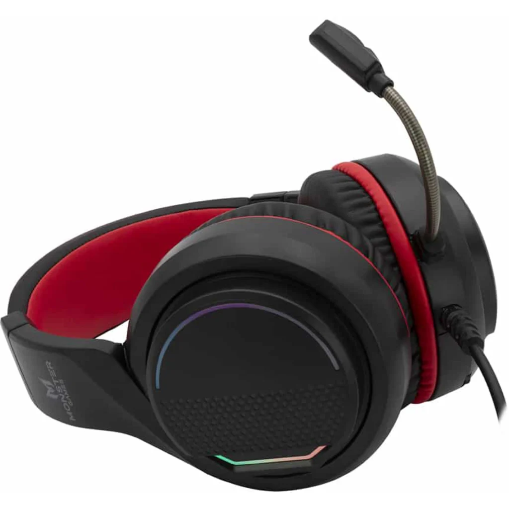 Imagen 3 de Audífonos Gamer Monster AU928 RGB Conectividad Alámbrica Cable 1.8 Metros
