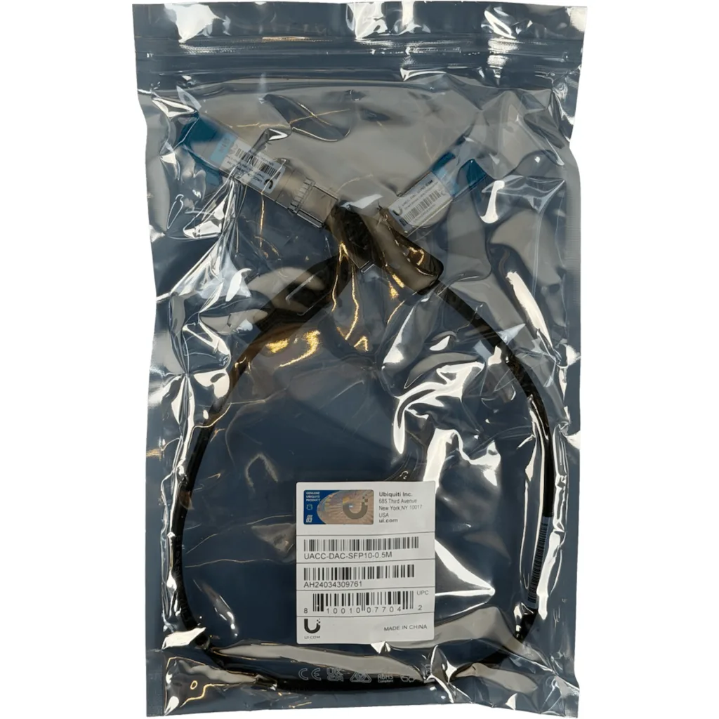 Imagen 1 de UBIQUITI 0,5mt SFP+10Gbps Cable Directo Cobre 50cm UACC-DAC-SFP10-0.5M