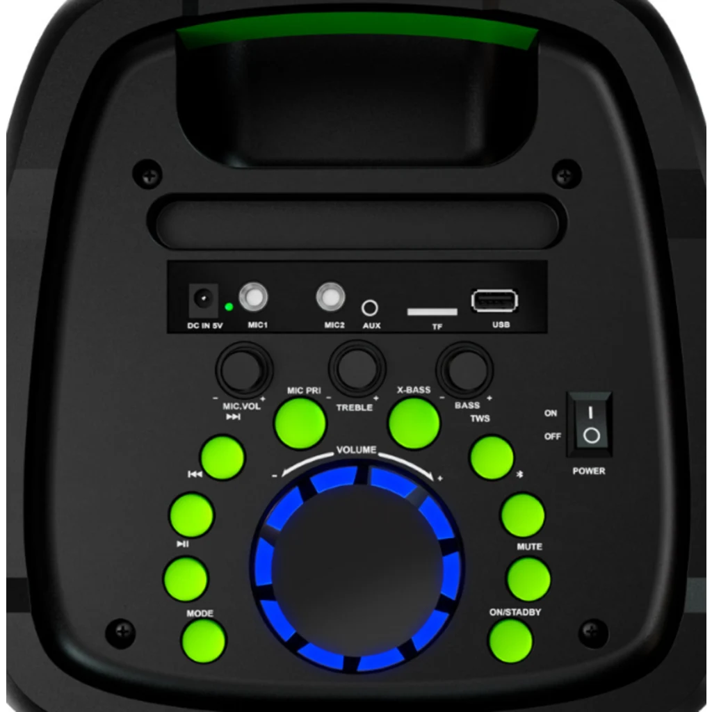 Imagen 2 de Parlante Karaoke KlipX KLS-652 BoomFire X, Portable 8" 100W RMS c/mic Bt5.0 USB