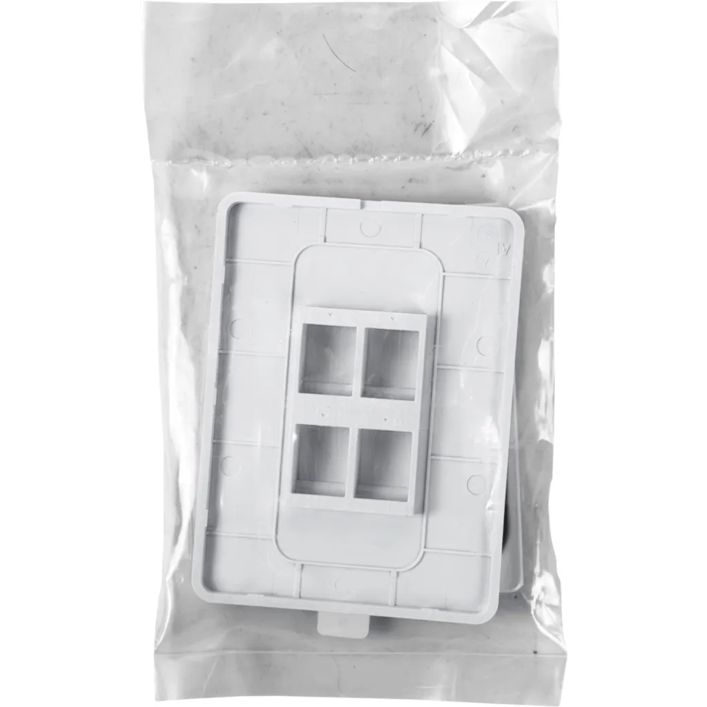 UI 1-unidad Blanco 4-Keystone Vertical Faceplate Pintable 118x88mm