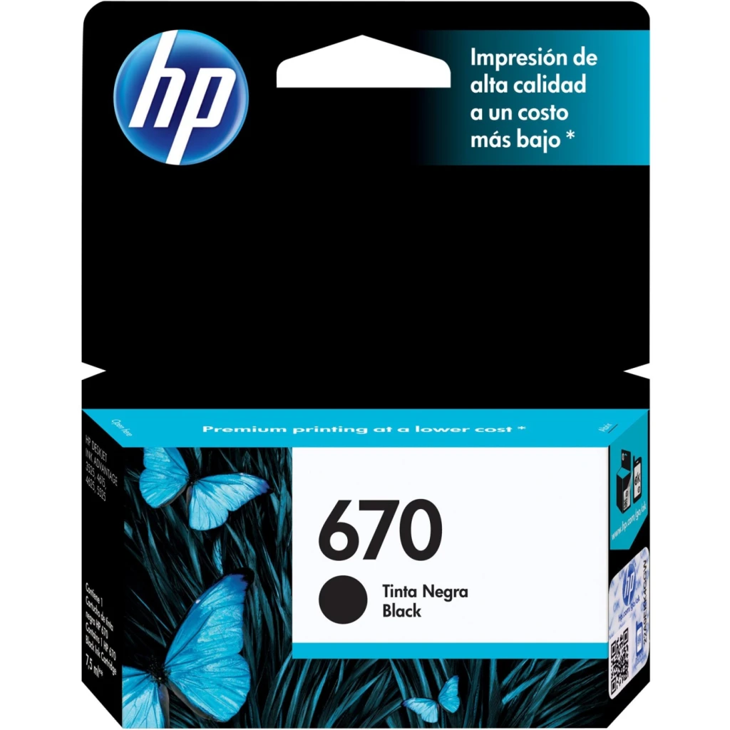Imagen 11 de Cartridge HP 670 Negro Tinta para Imp Deskjet 3525/4615/4625/5525, 250Pág 7.5ml