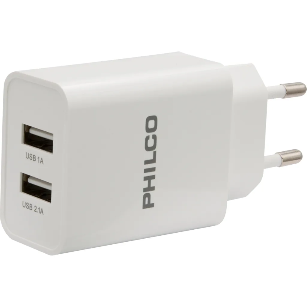 Imagen 2 de CARG. DE PARED 2.1 A DOBLE USB C/CABLE TIPO C R2109 BLANCO